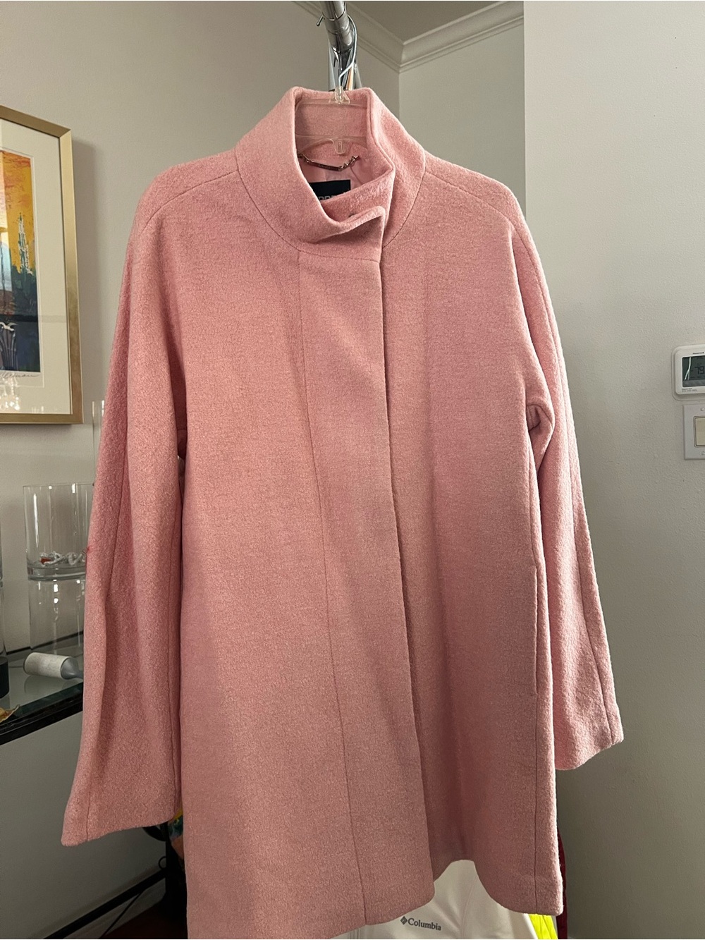 Express Dusty Pink Funnel Neck Sweater Coat